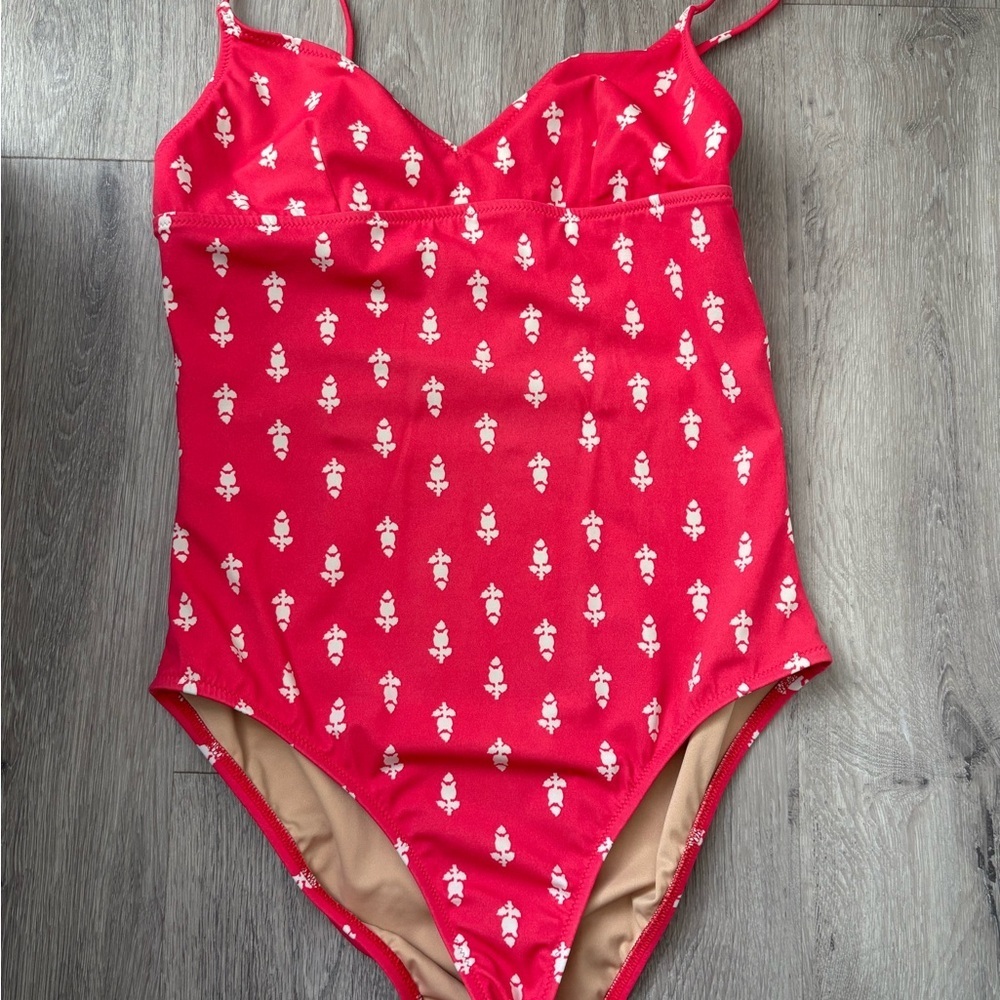 J. Crew Kids One Piece Swimsuit in Red and White